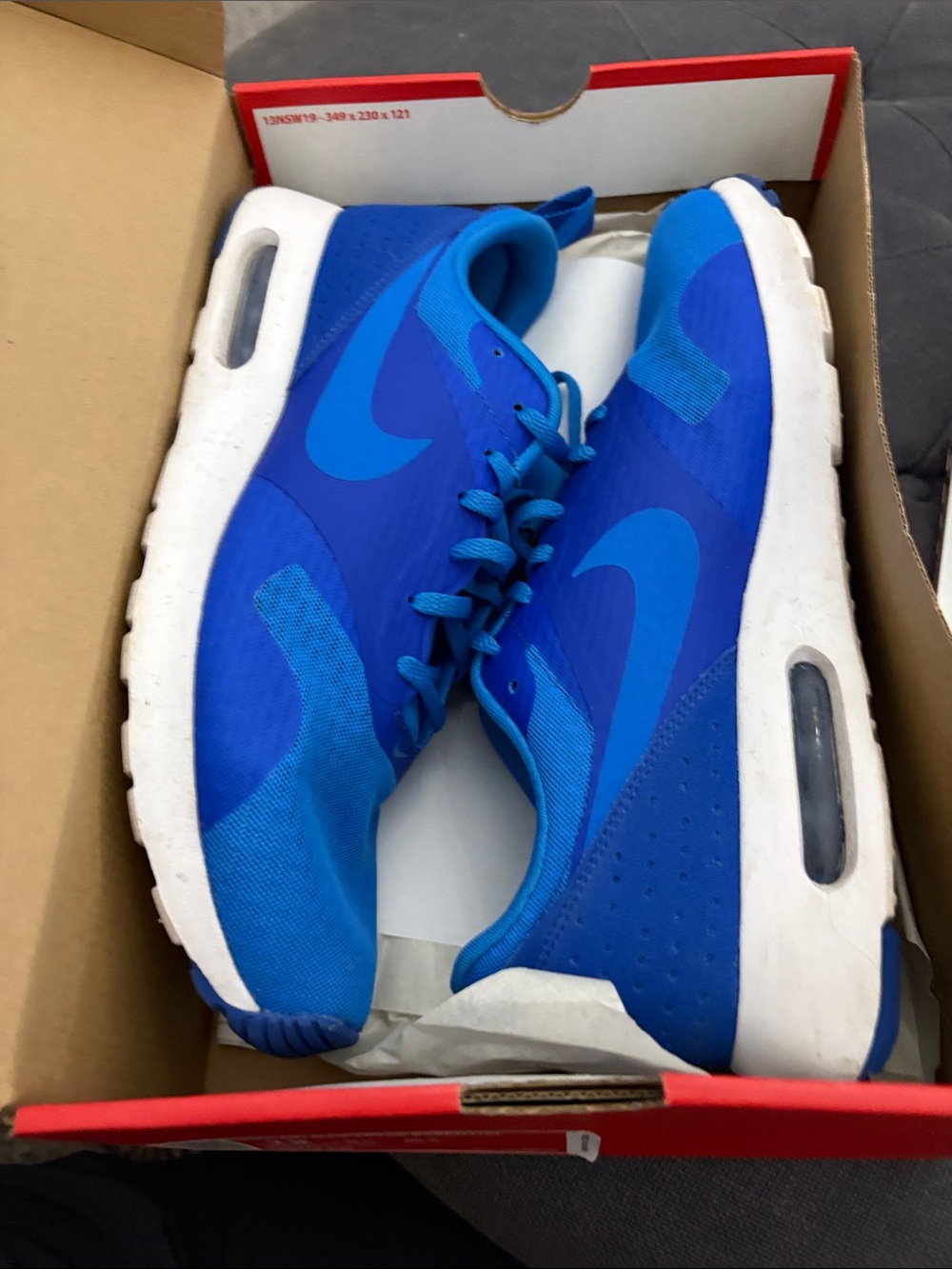 Nike Kids Royal Blue Athletic Sneakers with Light Blue Swoosh